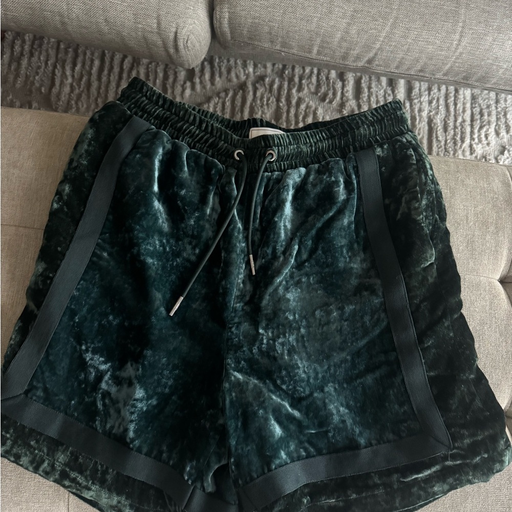 Kith Dark Green Velvet Women's Athletic Shorts